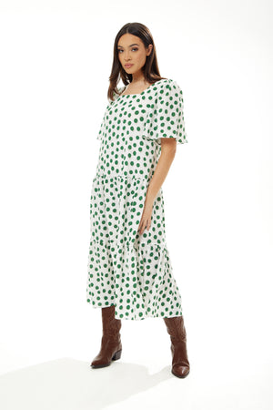 Liquorish A Line Midi Dress in Green ...